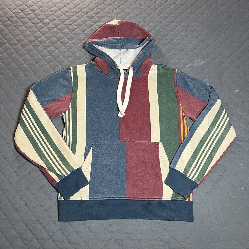 Knickerbocker Vintage Striped Hoodie Sweatshirt Men’s Small Colorblock Pullover‎